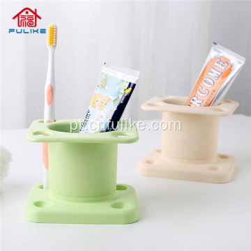 Suporte para escova de dentes de fibra de bambu - artigos de toalete práticos
